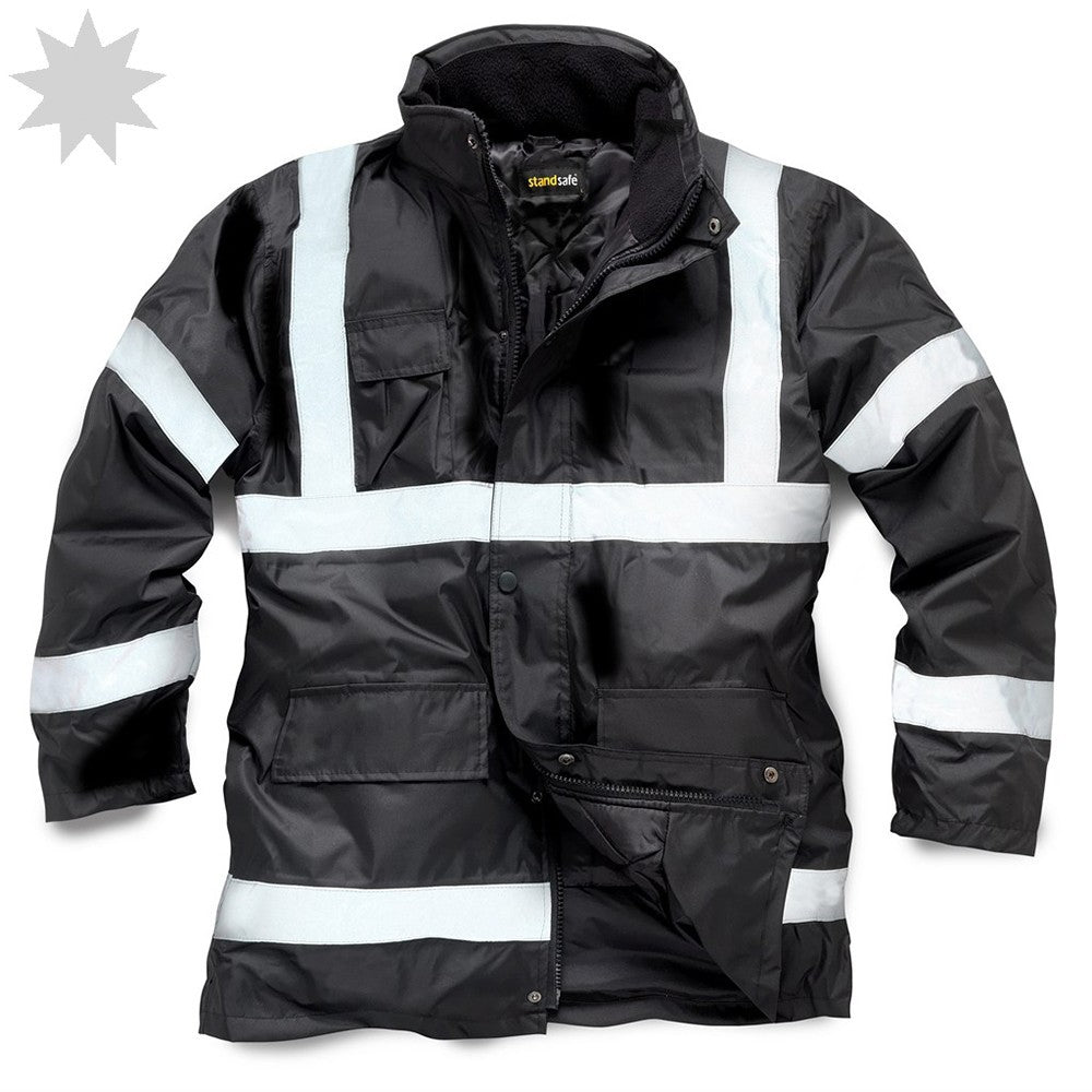 Security Parka Jacket HV017 - Black