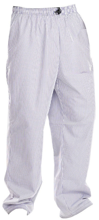 Houndstooth Check Chef's Trousers - Blue/White Check