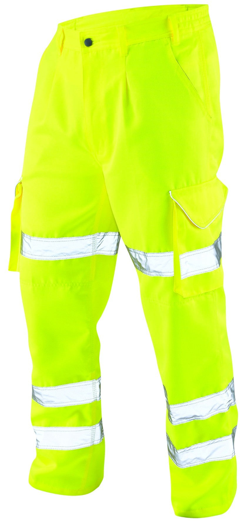 Leo Workwear CT01-Y Hi Vis Polycotton Cargo Trousers - Tall Yellow