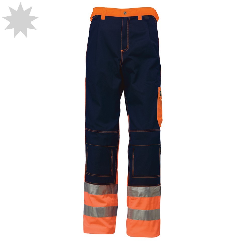 Helly Hansen Bridgewater Hi Vis Trousers 76470 (Regular) - Navy/Orange