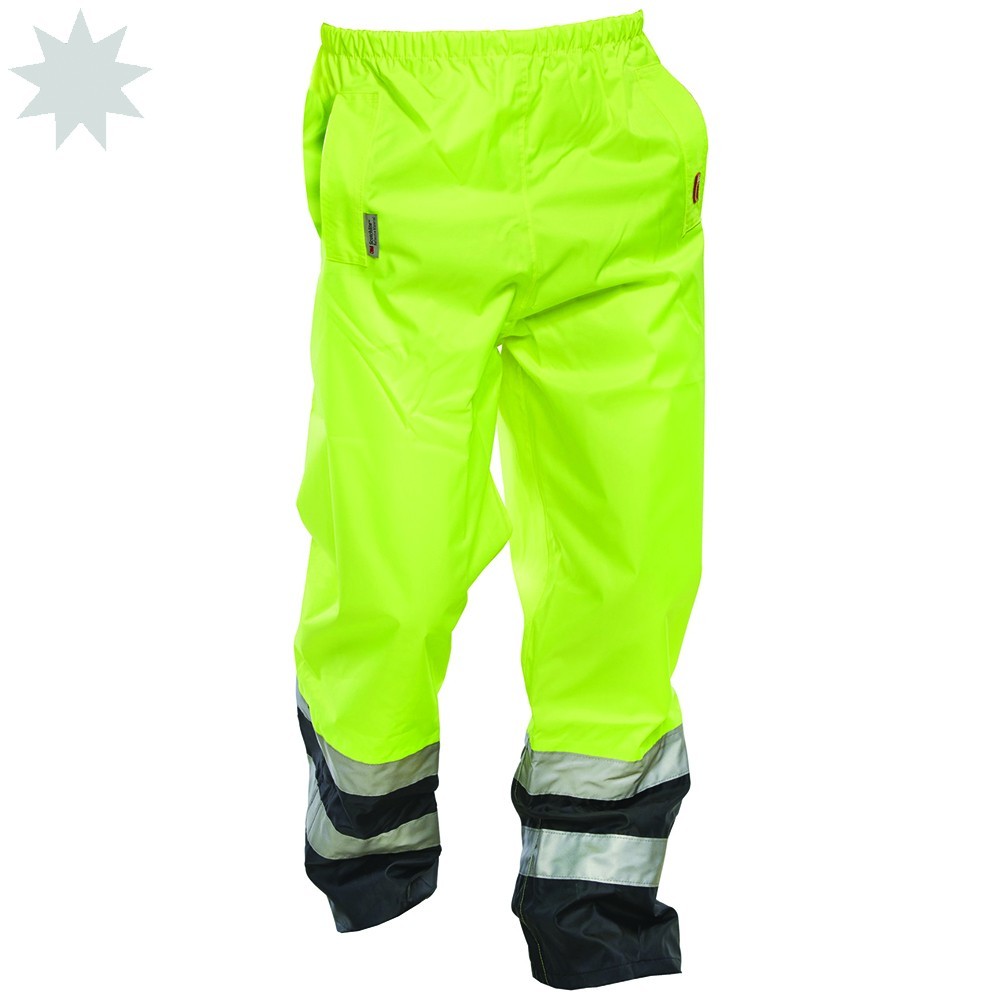 Hi Vis 2 Tone Waterproof Trousers - Yellow/Navy