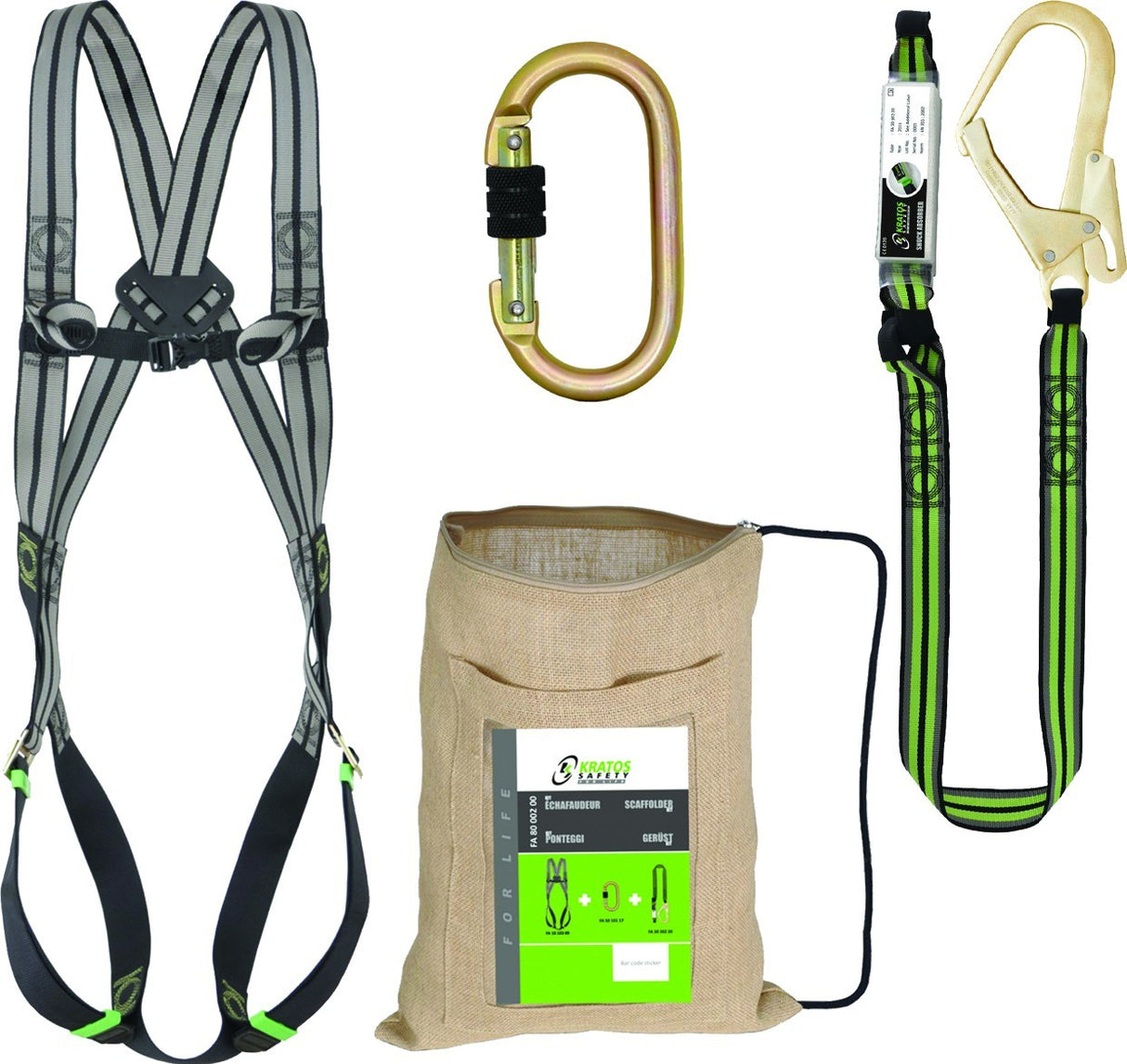 Kratos 1.8mtr Scaffolder Kit FA80 002 00 with 2 Point Harness