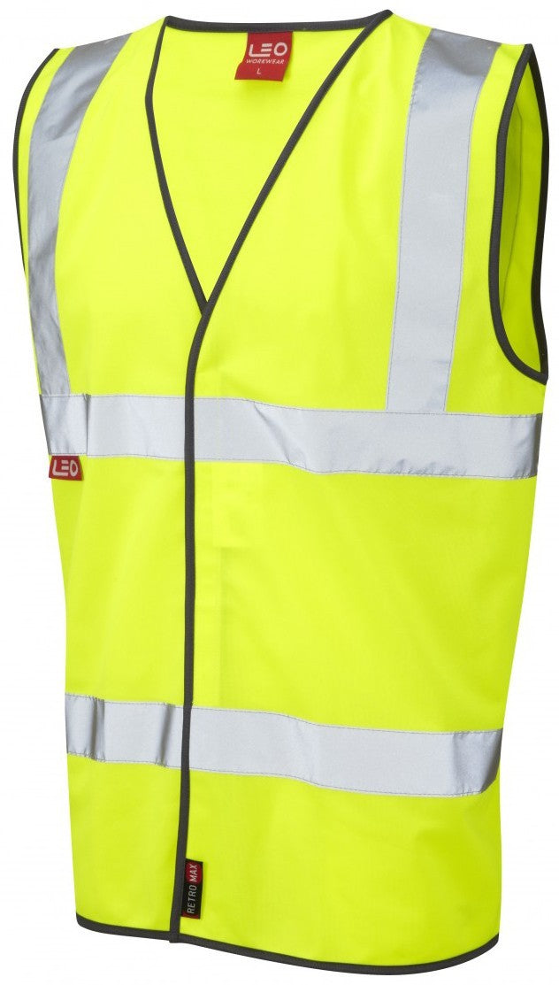 Leo Workwear W06-Y 1110FR Limited Flame Spread Waistcoat Velcro Fastening