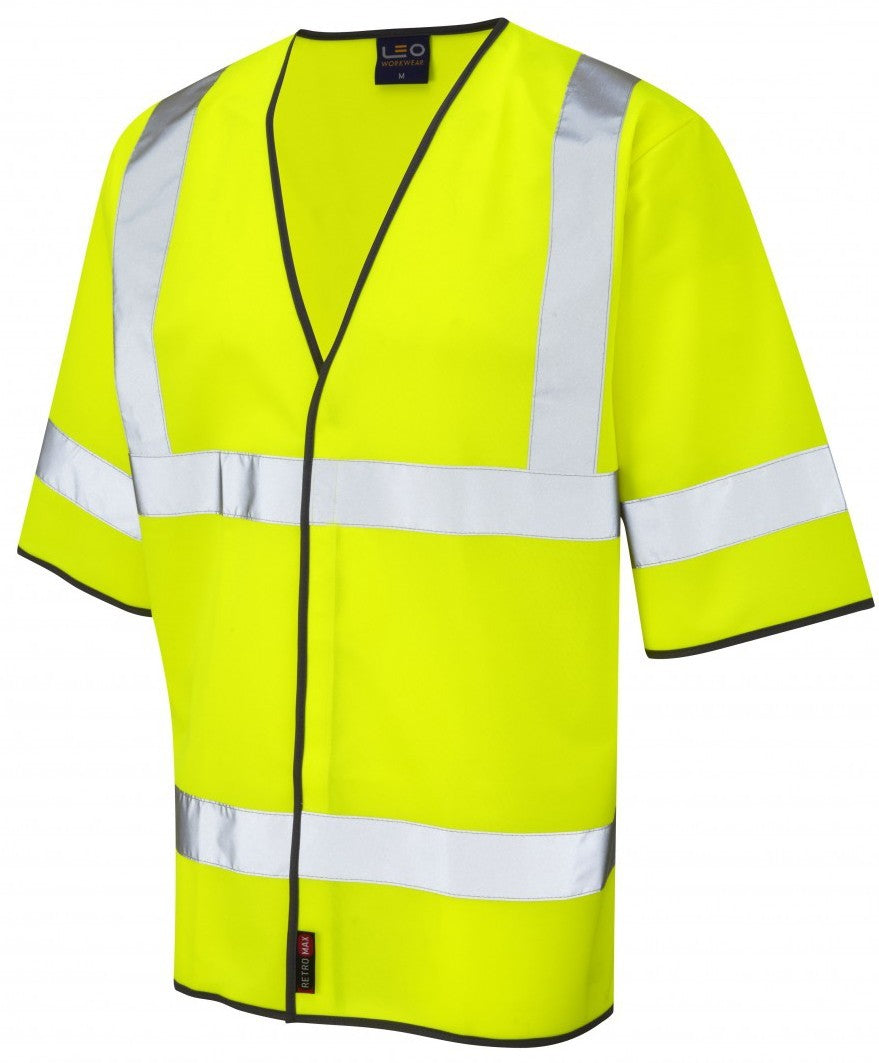 Leo Workwear Hi Vis Short Sleeved Waistcoat Class 3 - Yellow