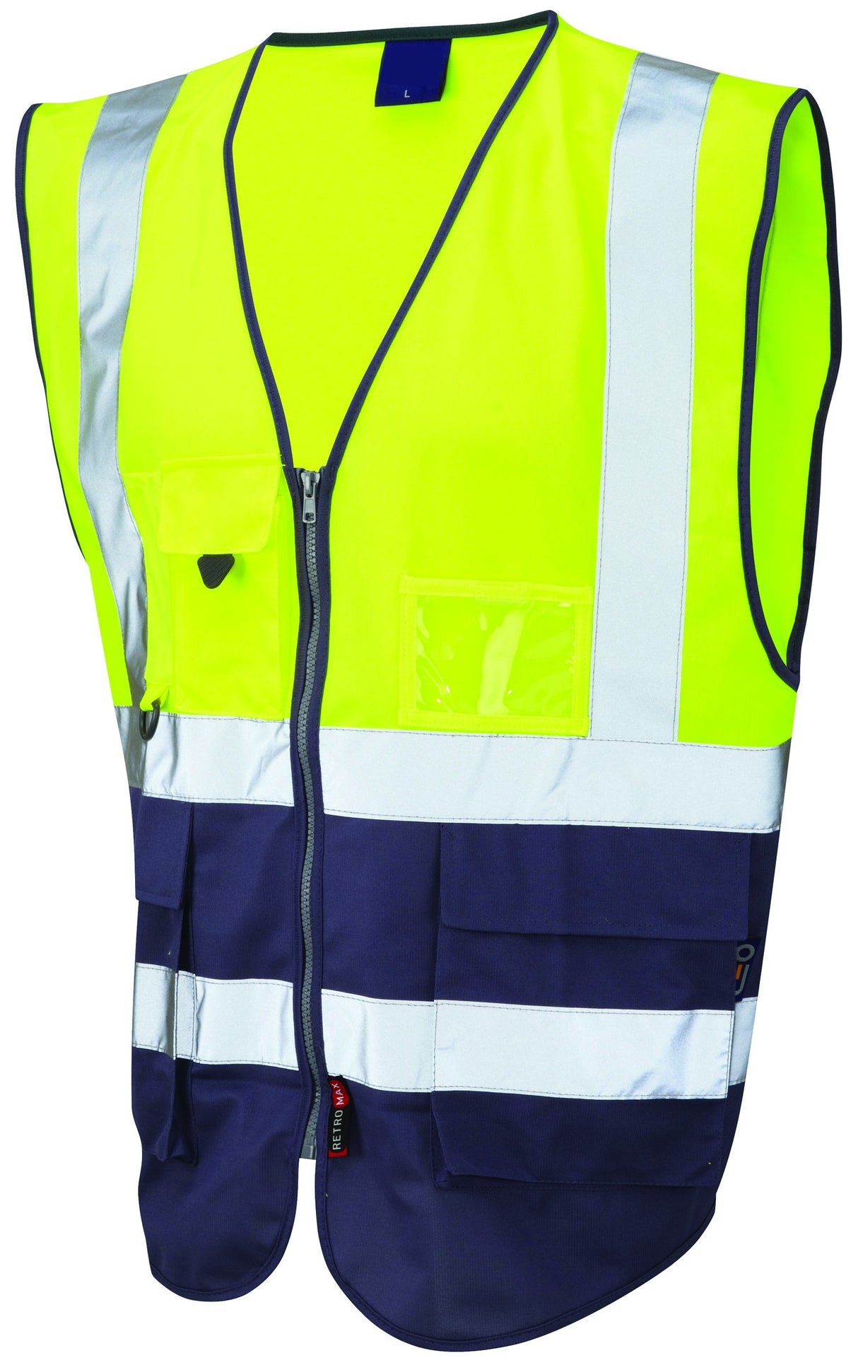 Leo Workwear Superior Hi Vis Two Tone Vest - Yellow/Navy