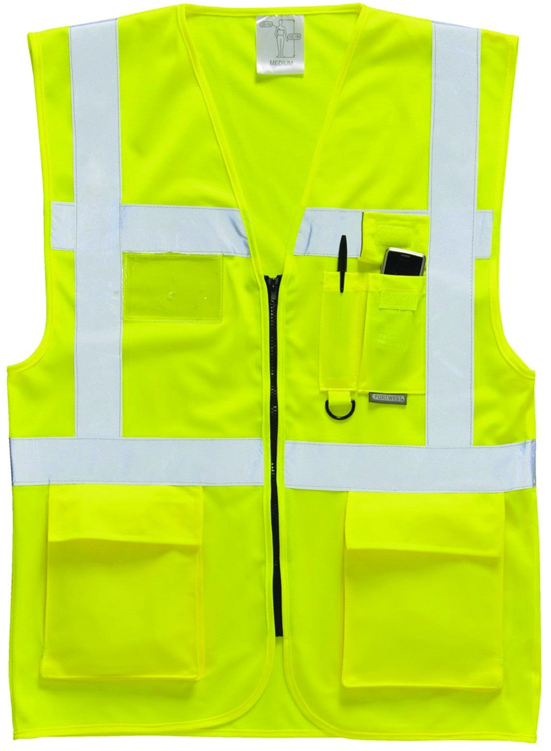 Leo Workwear LYNTON W11-Y Superior Hi Vis Vest Class 2 - Yellow