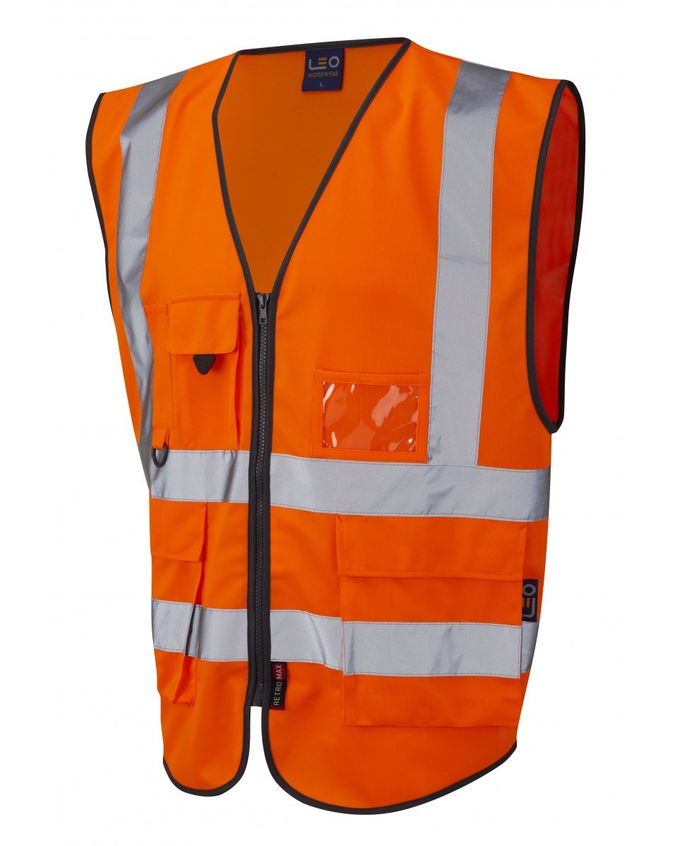 Leo Workwear LYNTON W11-O Superior Hi Vis Vest Class 2