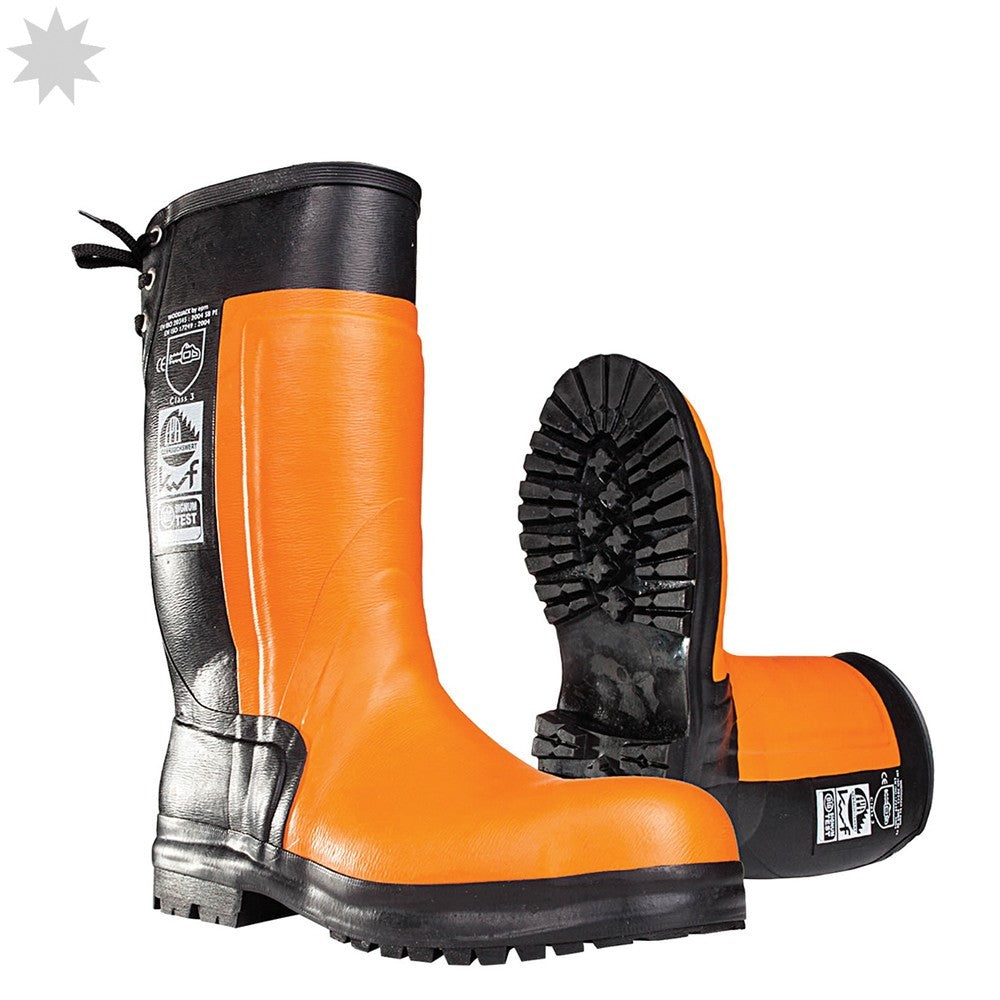 SIP Rubber Chainsaw Class 3 Boots 3SD7 - Orange/Black