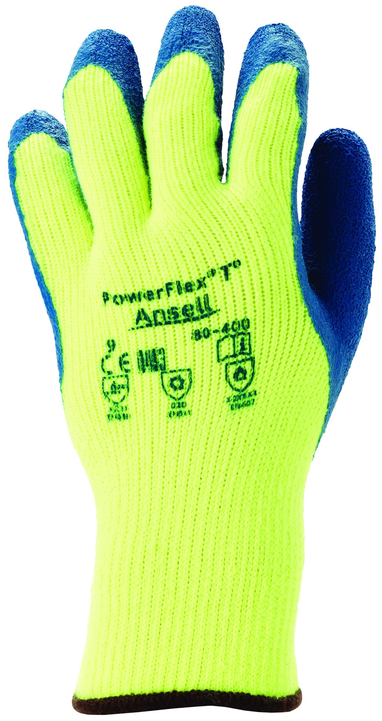 Ansell Powerflex 80-400 Hi Vis Thermal Latex Palm Coated Glove