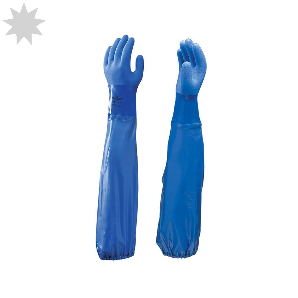 Showa 690 Oil Resistant PVC Fully Coated Long Sleeve Glove