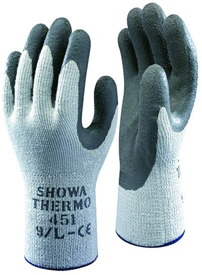 Showa SHO4511-SHO4514 451 Palm Coated Latex Thermal Grip Glove - GREY