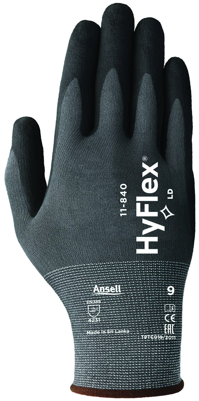 Ansell Hyflex 11-840 Foam Nitrile Glove - GREY