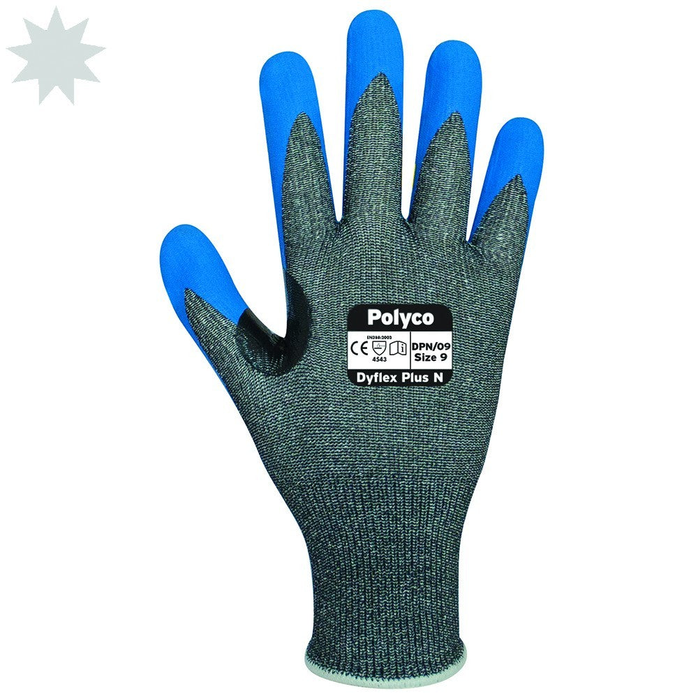 Polyco Dyflex Plus N Cut Level 5 Nitrile Palm Coated Glove EN 4.5.4.3