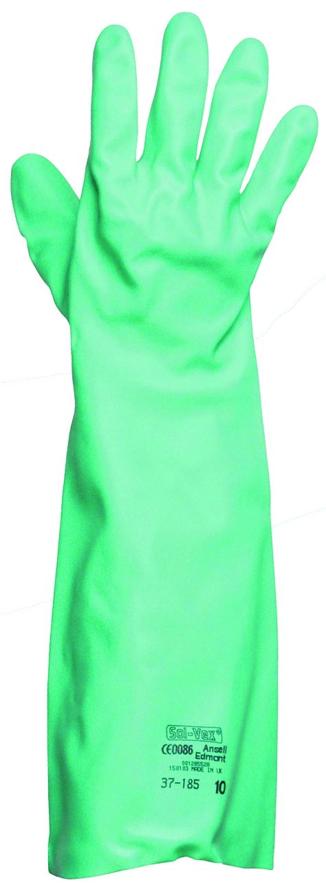 Ansell Solvex 37-185 Nitrile Glove - Green