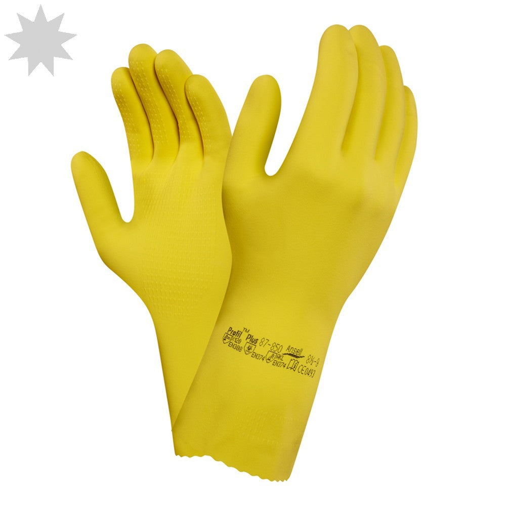 Ansell Profil Plus 87-850 Latex Fully Coated Glove - (12 pairs)