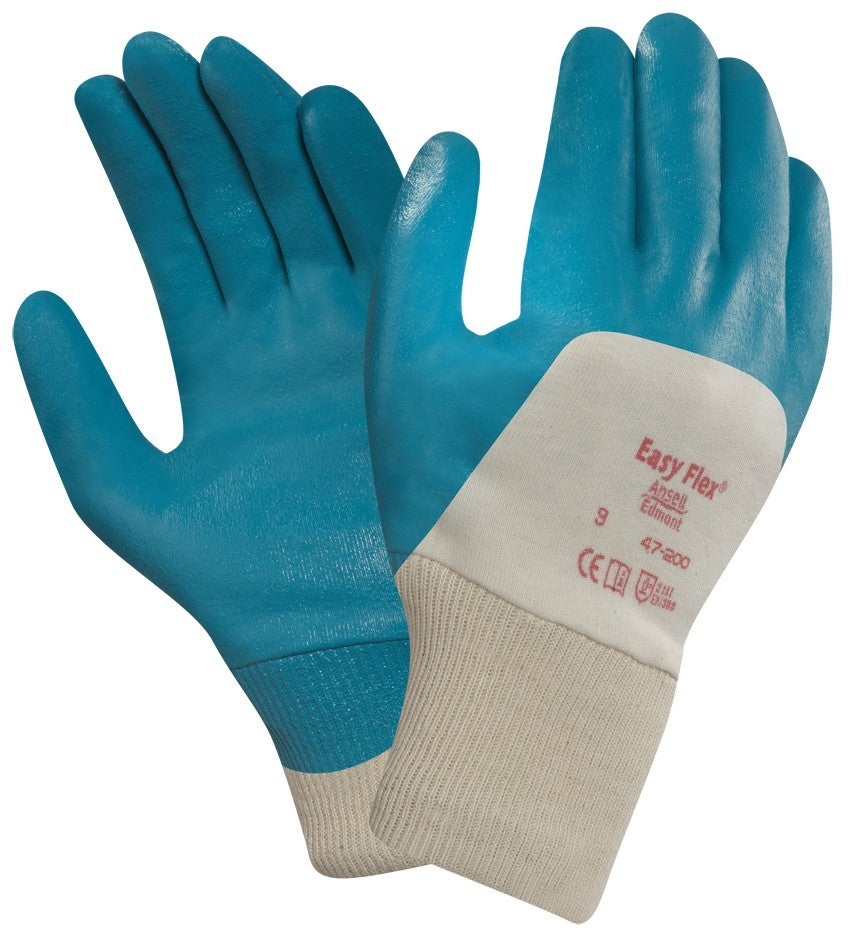 Ansell Easy Flex 47-200 Nitrile 3/4 Coated Gloves