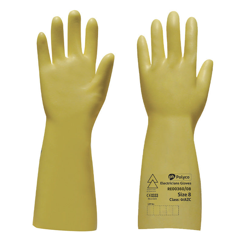 Polyco CLASS 0 RE0360 Electricians 1000 VOLTS 14' Insulating Gloves