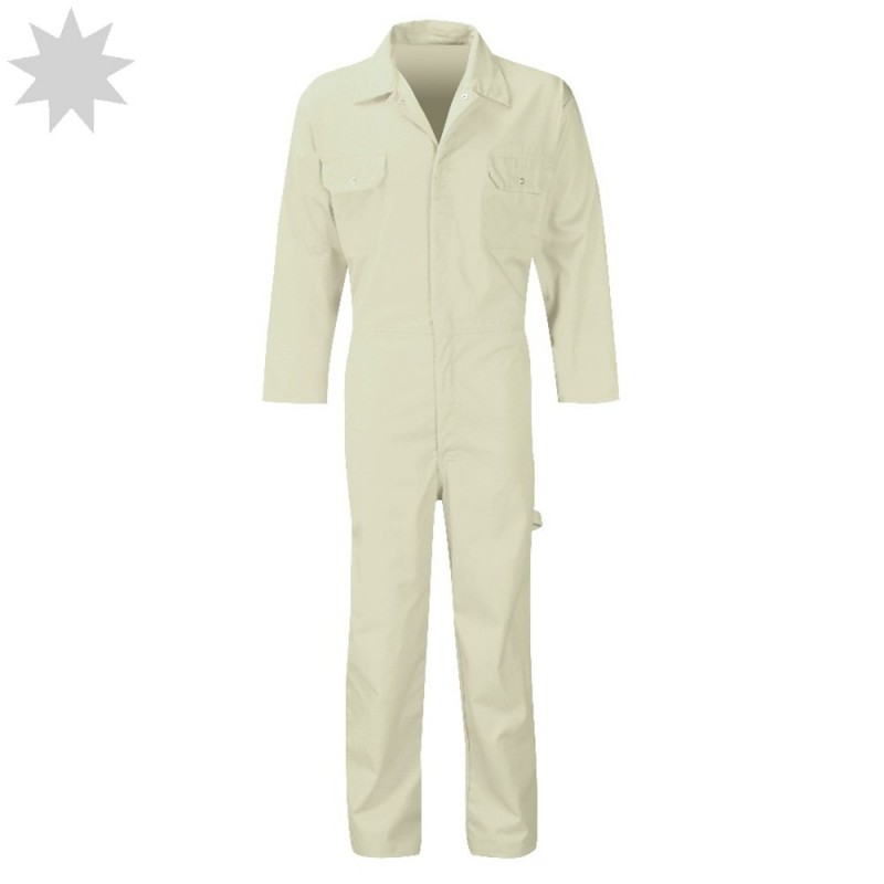 Black Knight Stud Front Coverall PC205BS - WHITE