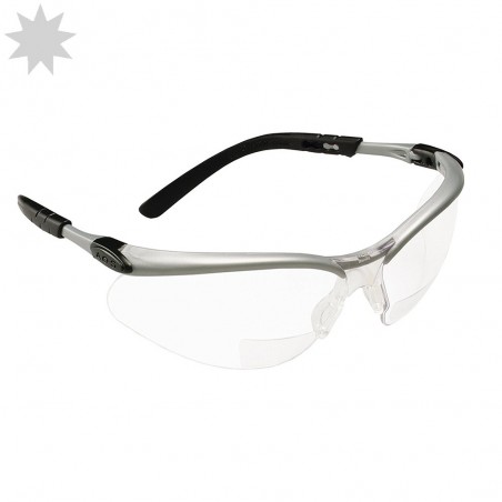 3M™ BX™ Reader Protective Eyewear 11375-00000-20 Clear Lens, Silver Frame, +2.0 Diopter 20