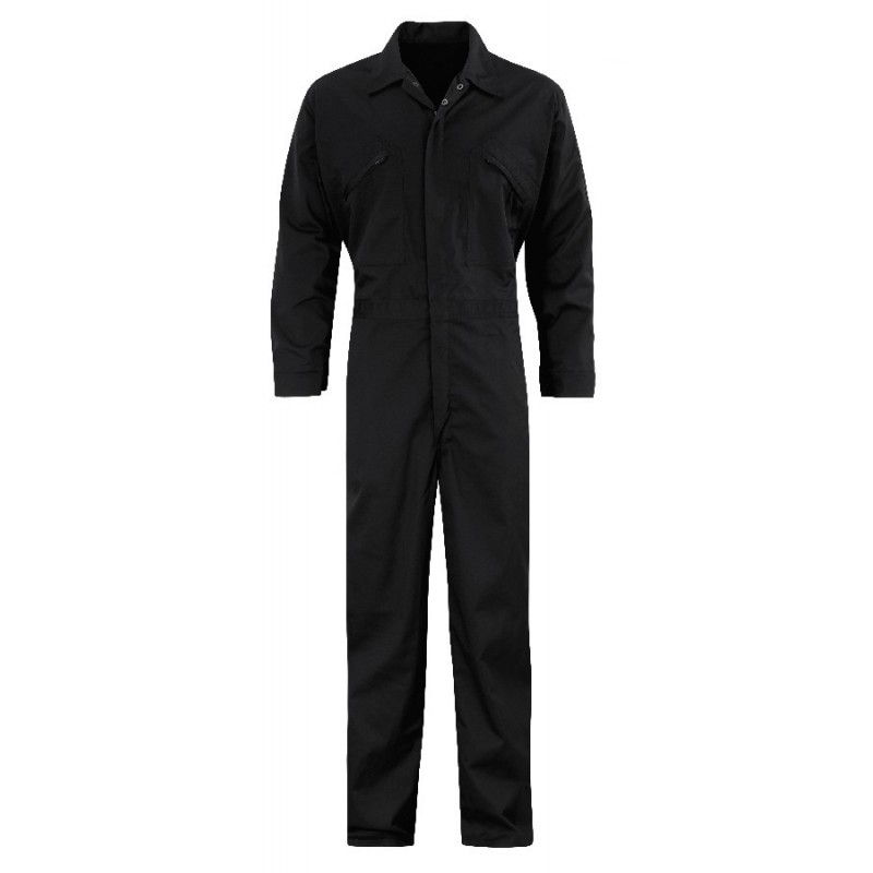 Zip Front Coverall - BLACK