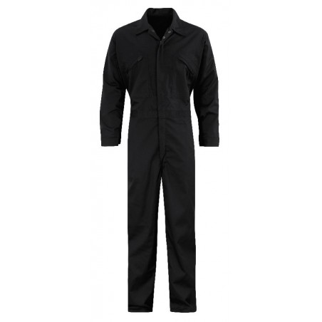Zip Front Coverall - BLACK