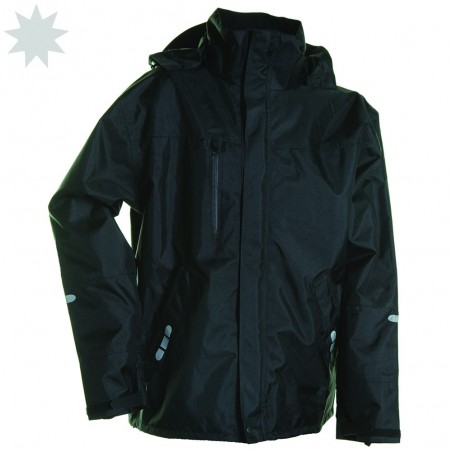 Lyngsoe Fox Breathable Rain Jacket with Detachable Hood 7057 - BLACK