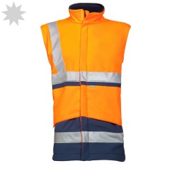Sioen Powell 401A Hi Vis Rain Jacket with Detachable Softshell Jacket - ORANGE / NAVY