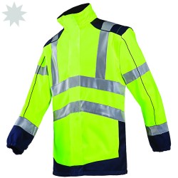Sioen Drayton 167A Hi Vis Softshell Jacket with Detachable Sleeves - YELLOW / NAVY