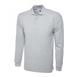 Long Sleeve Premium Polo Shirt - HEATHER GREY