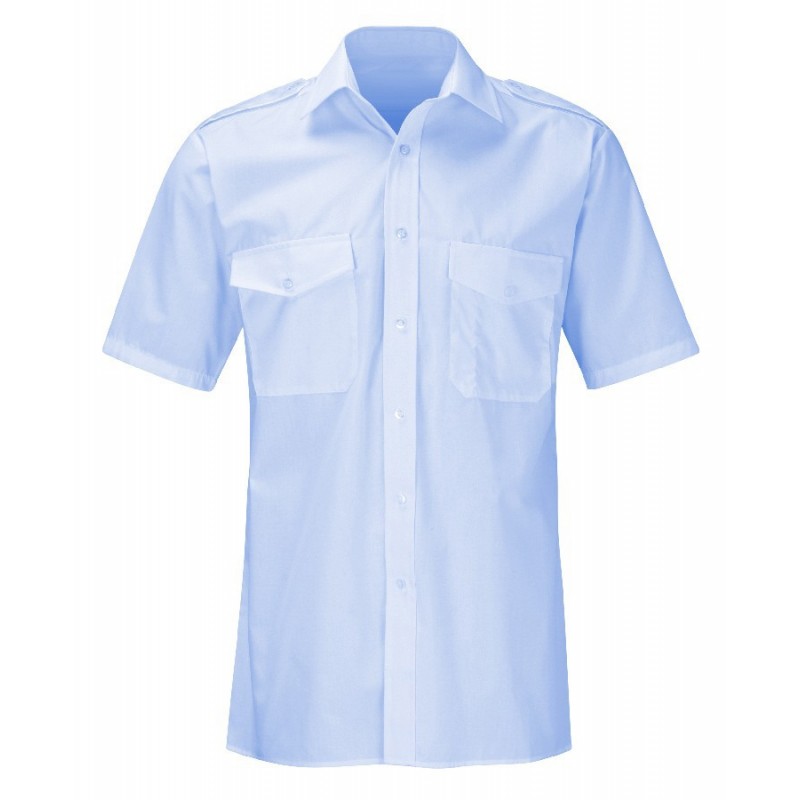 Value Weight Short Sleeve Pilot Shirt - PALE BLUE