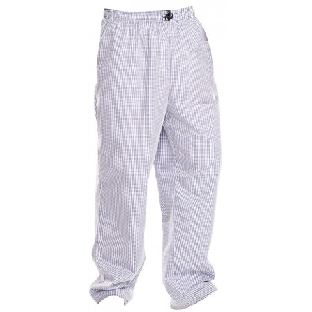 Houndstooth Check Chef's Trousers - BLUE/WHITE CHECK