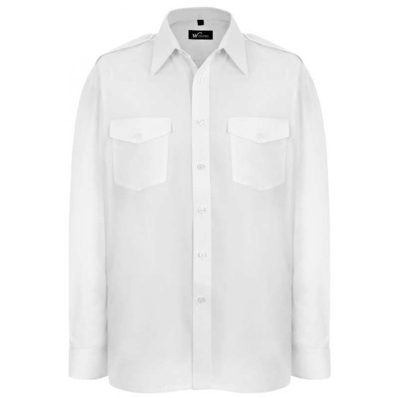 Standard Long Sleeve Pilot Shirt - WHITE