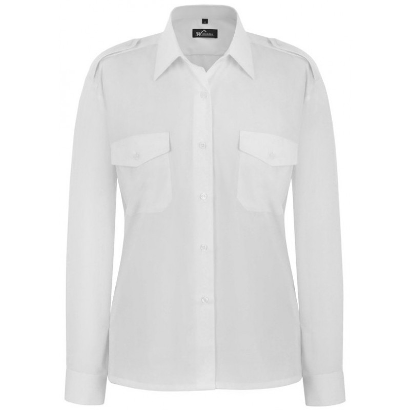 Standard Ladies Long Sleeve Pilot Shirt - WHITE