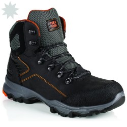 No Risk Discovery S3 Leather Safety Boots - BLACK