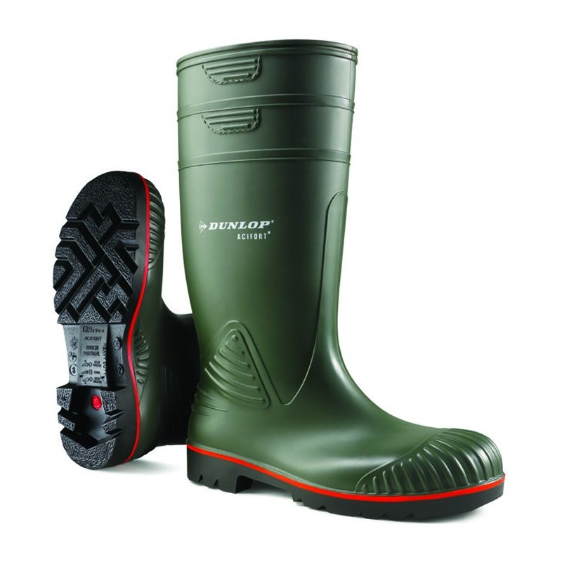 Dunlop Acifort Heavy Duty Full Safety Wellington A442631 - GREEN