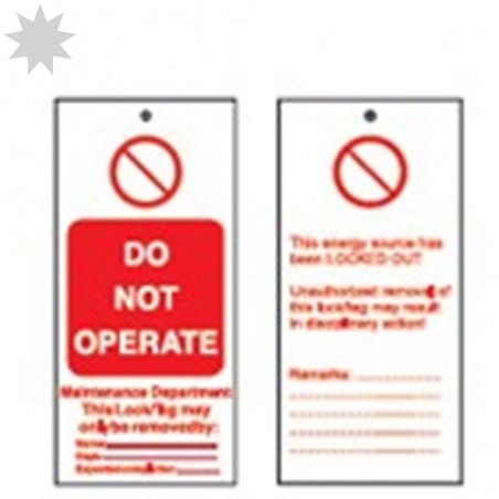 Do Not Operate M.D. (Lockout Tagout Tag) x 10