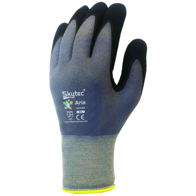 skytec Aria Foam Nitrile Coated Gloves Size Large 9 