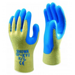 Showa GP-KV1 Cut Level 4 Aramid Grip Glove - YELLOW/BLUE