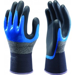 Showa 376R 3/4 Foam Nitrile Grip Glove - BLACK/BLUE