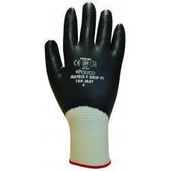 Polyco Matrix F Grip Full Coated Foam Nitrile Glove - BLACK