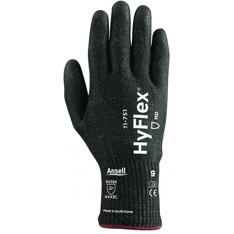 Ansell Hyflex 11-751 Cut 4 Glove - BLACK