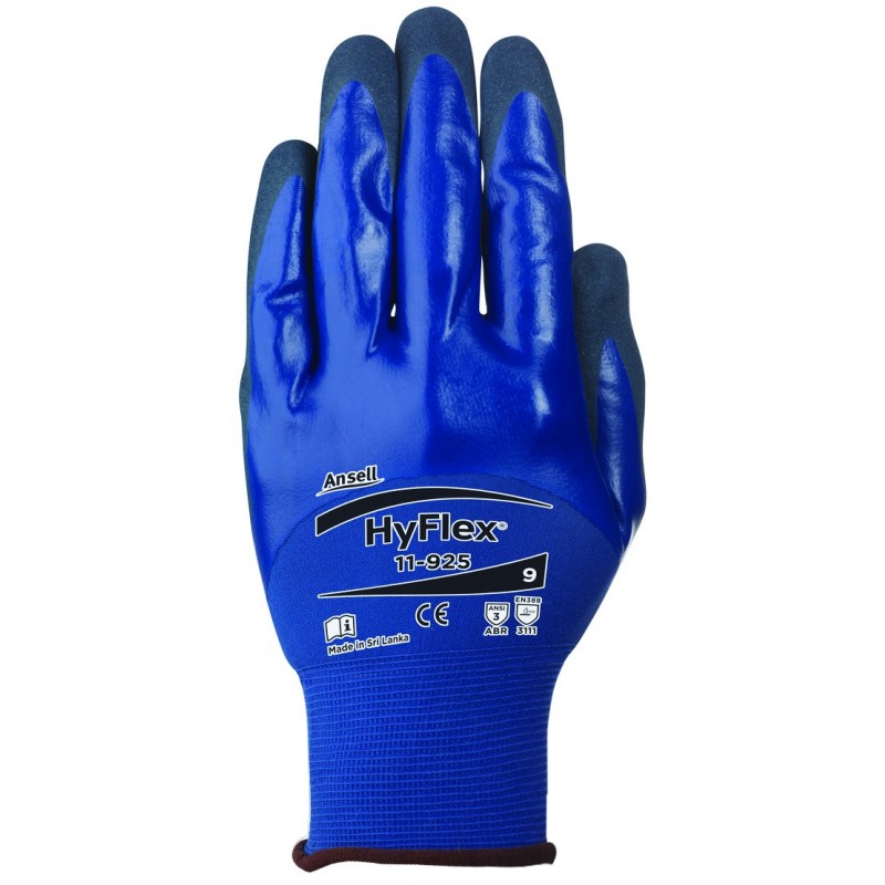 Ansell Hyflex 11-925 3/4 Dip Nitrile Glove - BLUE