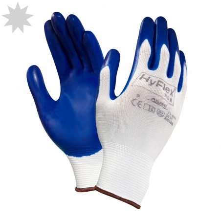 Ansell Hyflex 11-900 Nitrile Palm Coated Grip Glove - WHITE