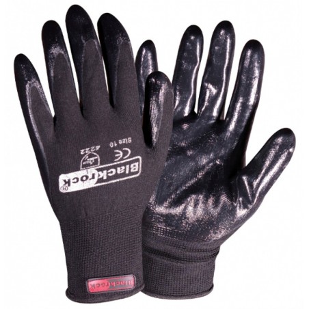 Lightweight Super Grip Nitrile Coated Glove x 3 Pairs - BLACK