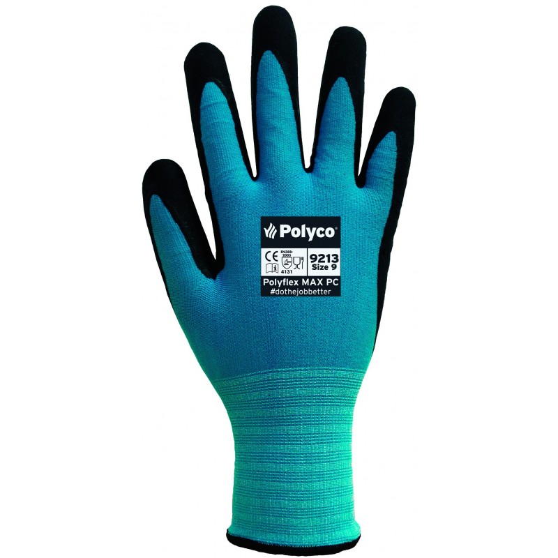 Polyco Polyflex Max PC Foam Nitrile Glove - TEAL