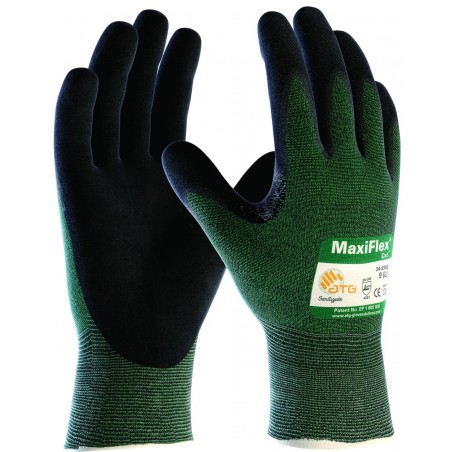 ATG Maxiflex Cut 34-8743 Palm Coated Glove - GREEN/BLACK