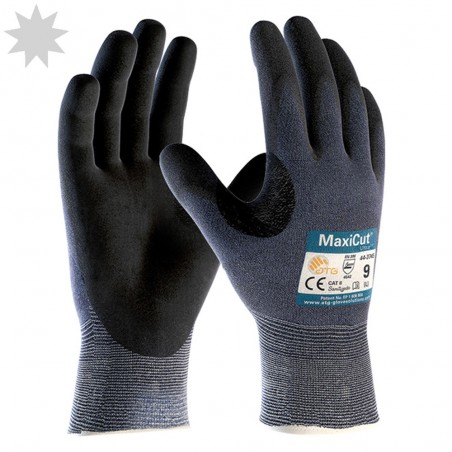 ATG MaxiCut Ultra Cut Level 5 Nitrile Palm Coated Glove - BLACK/BLUE