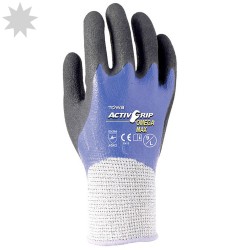 Towa ActivGrip Omega Max Nitrile 3/4 Coated Glove - BLACK/BLUE