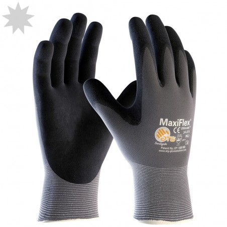 ATG MaxiFlex Ultimate 34-874 Palm Coated Gloves x 1 Pair - GREY