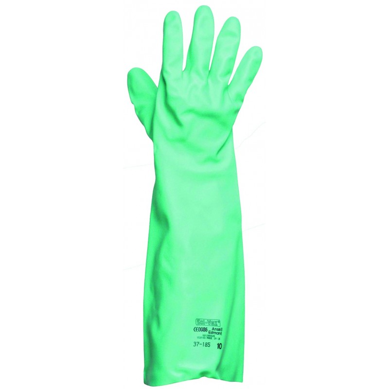 Ansell Solvex 37-185 Nitrile Glove - GREEN